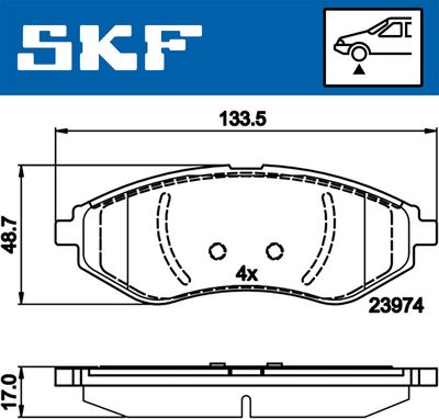 VKBP80475 SKF Комплект тормозных колодок, дисковый тормоз