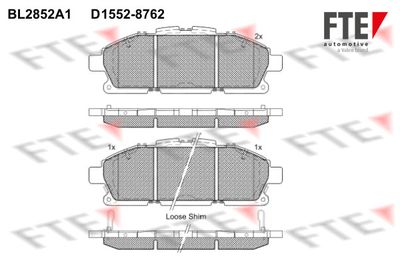 BL2852A1 FTE Комплект тормозных колодок, дисковый тормоз