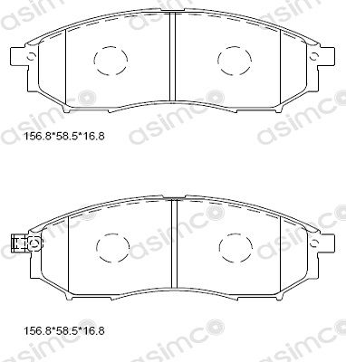 KD1301 ASIMCO Комплект тормозных колодок, дисковый тормоз