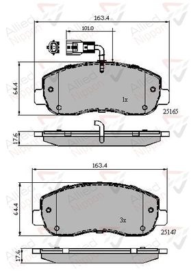 ADB12106 COMLINE Комплект тормозных колодок, дисковый тормоз