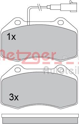 1170559 METZGER Комплект тормозных колодок, дисковый тормоз