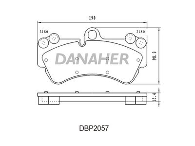 DBP2057 DANAHER Комплект тормозных колодок, дисковый тормоз