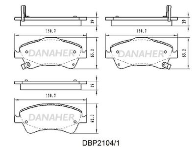 DBP21041 DANAHER Комплект тормозных колодок, дисковый тормоз