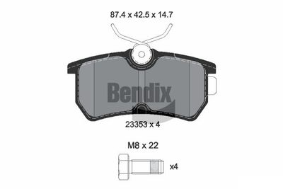 BPD1364 BENDIX Braking Комплект тормозных колодок, дисковый тормоз