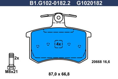 B1G10201822 GALFER Комплект тормозных колодок, дисковый тормоз