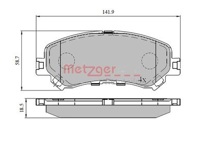 1170908 METZGER Комплект тормозных колодок, дисковый тормоз