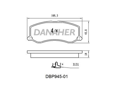 DBP94501 DANAHER Комплект тормозных колодок, дисковый тормоз