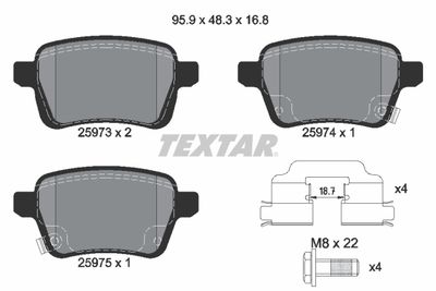 2597301 TEXTAR Комплект тормозных колодок, дисковый тормоз