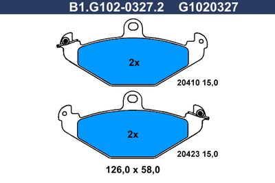 B1G10203272 GALFER Комплект тормозных колодок, дисковый тормоз