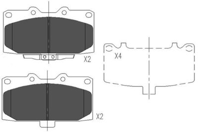 KBP8003 KAVO PARTS Комплект тормозных колодок, дисковый тормоз