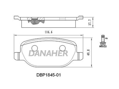 DBP184501 DANAHER Комплект тормозных колодок, дисковый тормоз