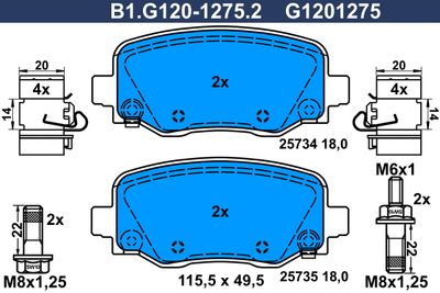 B1G12012752 GALFER Комплект тормозных колодок, дисковый тормоз