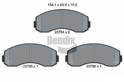 BPD2046 BENDIX Braking Комплект тормозных колодок, дисковый тормоз