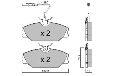 BPRE1018 AISIN Комплект тормозных колодок, дисковый тормоз