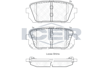 181827 ICER Комплект тормозных колодок, дисковый тормоз