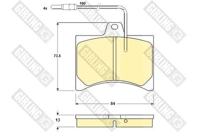 6102769 GIRLING Комплект тормозных колодок, дисковый тормоз