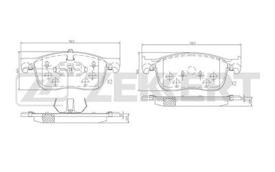 BS1700 ZEKKERT Комплект тормозных колодок, дисковый тормоз