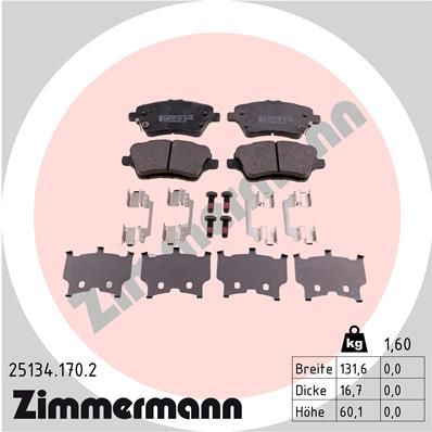251341702 ZIMMERMANN Комплект тормозных колодок, дисковый тормоз
