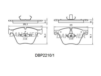 DBP22101 DANAHER Комплект тормозных колодок, дисковый тормоз