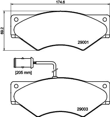CVP017 DON Комплект тормозных колодок, дисковый тормоз