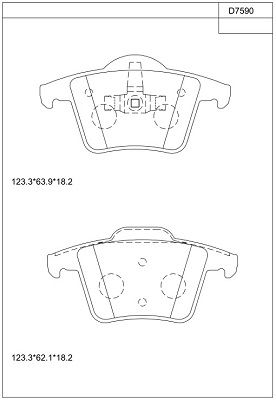 KD7590 ASIMCO Комплект тормозных колодок, дисковый тормоз