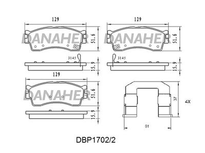DBP17022 DANAHER Комплект тормозных колодок, дисковый тормоз