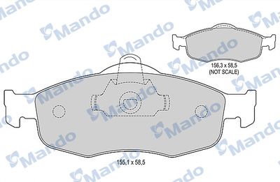 MBF015098 MANDO Комплект тормозных колодок, дисковый тормоз