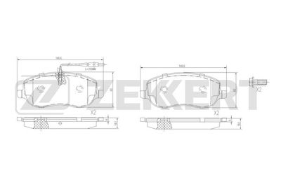 BS1189 ZEKKERT Комплект тормозных колодок, дисковый тормоз