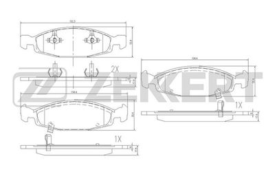 BS1276 ZEKKERT Комплект тормозных колодок, дисковый тормоз