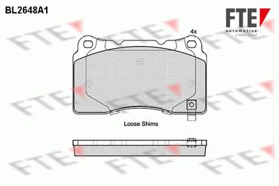 BL2648A1 FTE Комплект тормозных колодок, дисковый тормоз