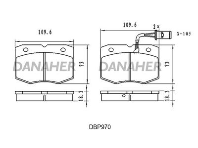 DBP970 DANAHER Комплект тормозных колодок, дисковый тормоз