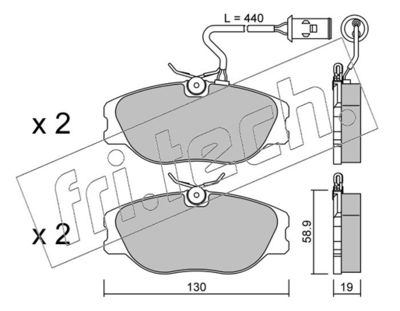 0740 fri.tech. Комплект тормозных колодок, дисковый тормоз