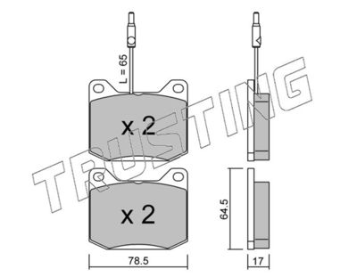 0820 TRUSTING Комплект тормозных колодок, дисковый тормоз