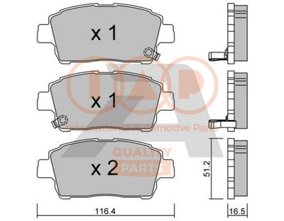 70417001P IAP QUALITY PARTS Комплект тормозных колодок, дисковый тормоз