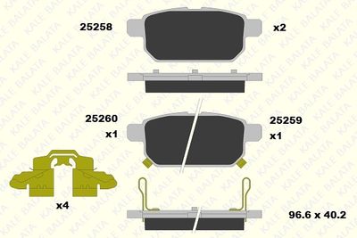 2525814315 KALE Комплект тормозных колодок, дисковый тормоз