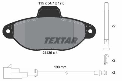 2143609 TEXTAR Комплект тормозных колодок, дисковый тормоз