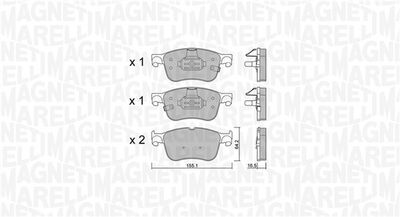 363916061216 MAGNETI MARELLI Комплект тормозных колодок, дисковый тормоз