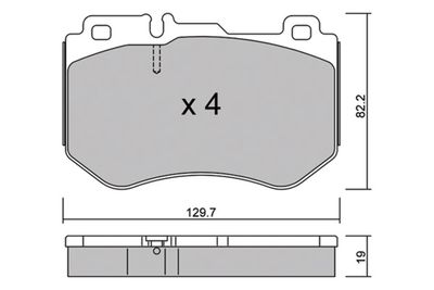 BPMB1022 AISIN Комплект тормозных колодок, дисковый тормоз