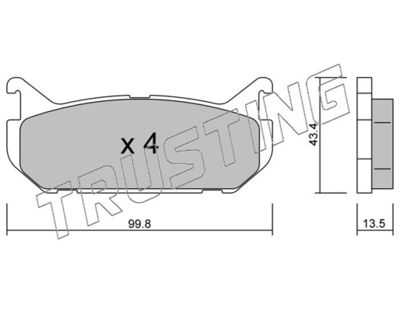 3120 TRUSTING Комплект тормозных колодок, дисковый тормоз