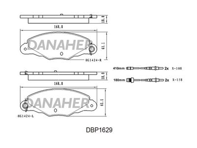 DBP1629 DANAHER Комплект тормозных колодок, дисковый тормоз