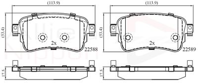 ADB02351 COMLINE Комплект тормозных колодок, дисковый тормоз