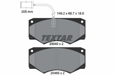 2904001 TEXTAR Комплект тормозных колодок, дисковый тормоз