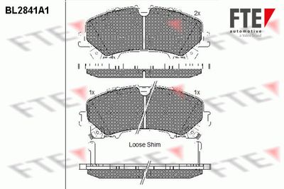 BL2841A1 FTE Комплект тормозных колодок, дисковый тормоз