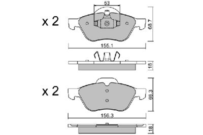 BPRE1010 AISIN Комплект тормозных колодок, дисковый тормоз