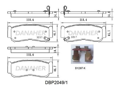 DBP20491 DANAHER Комплект тормозных колодок, дисковый тормоз