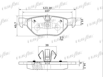 PD02502 FRIGAIR Комплект тормозных колодок, дисковый тормоз