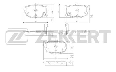 BS2856 ZEKKERT Комплект тормозных колодок, дисковый тормоз