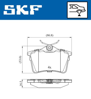 VKBP90036 SKF Комплект тормозных колодок, дисковый тормоз