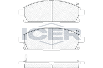 181521200 ICER Комплект тормозных колодок, дисковый тормоз