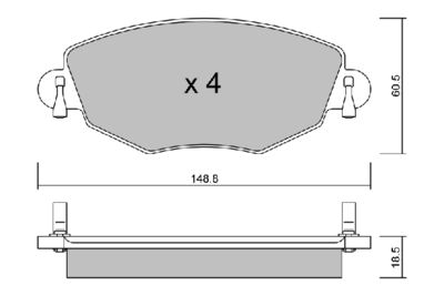 BPFO1005 AISIN Комплект тормозных колодок, дисковый тормоз